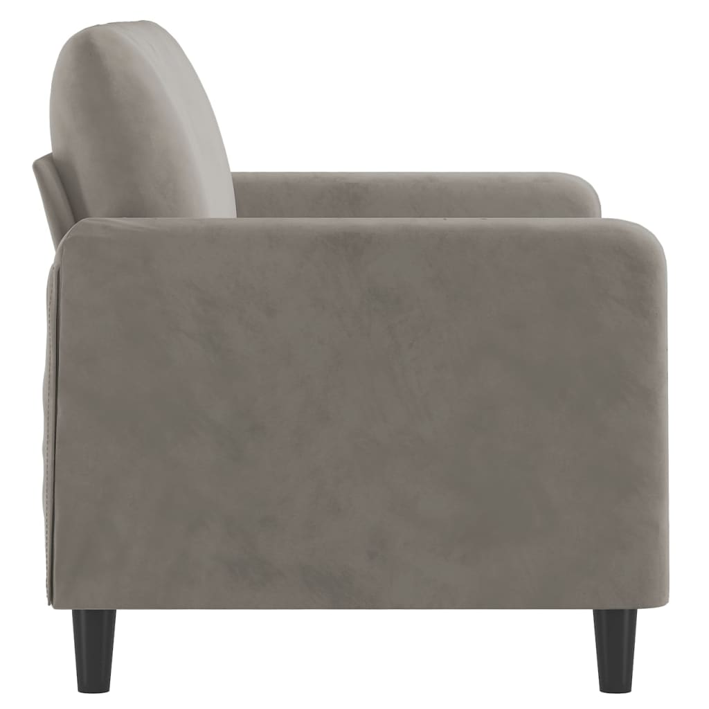 2-Sitzer-Sofa Hellgrau 120 cm Samt