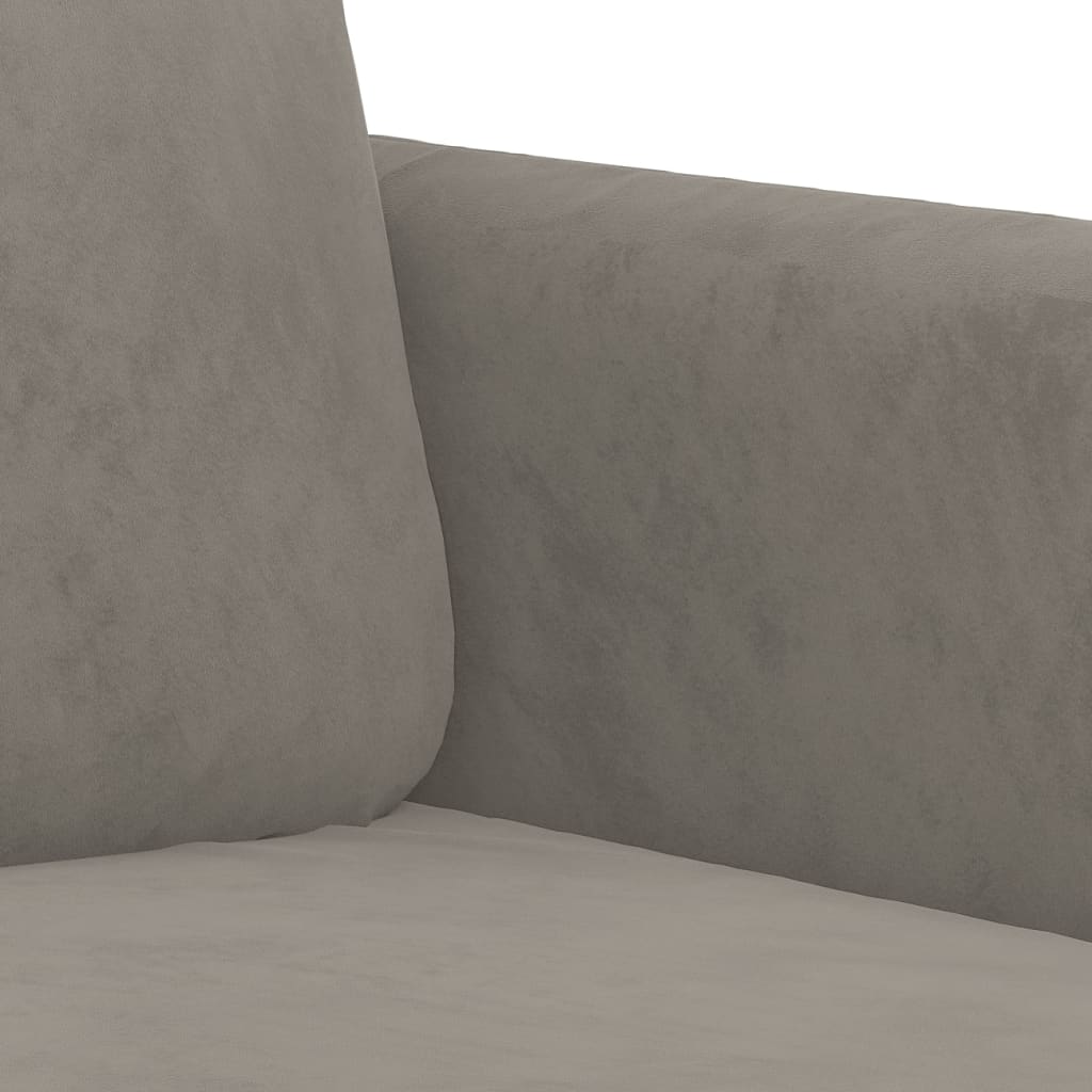 2-Sitzer-Sofa Hellgrau 120 cm Samt