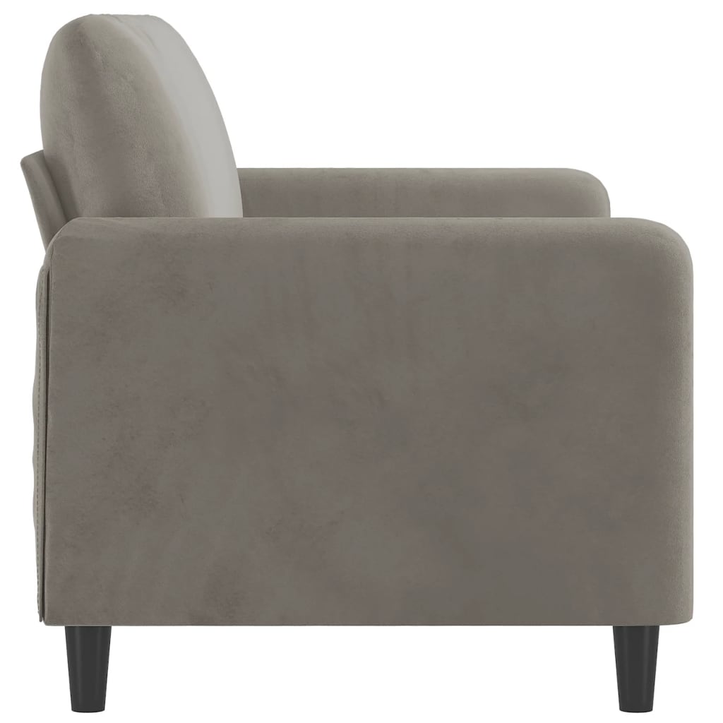 2-Sitzer-Sofa Hellgrau 140 cm Samt