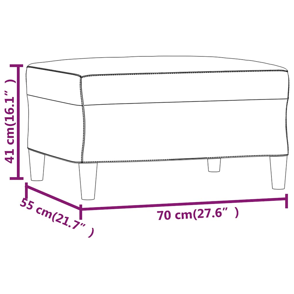 Fußhocker Creme 70x55x41 cm Samt
