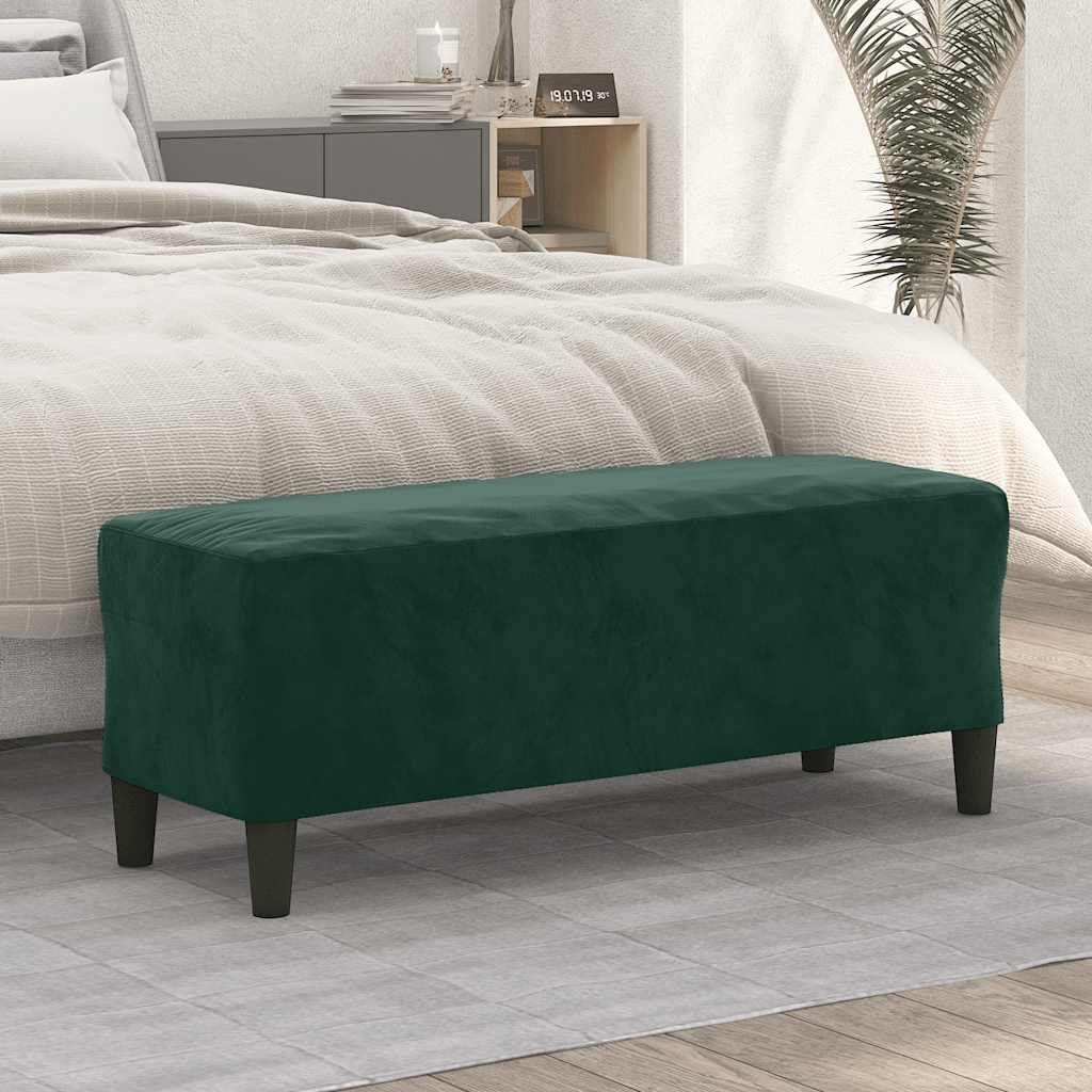 Sitzbank Dunkelgrün 100x35x41 cm Samt