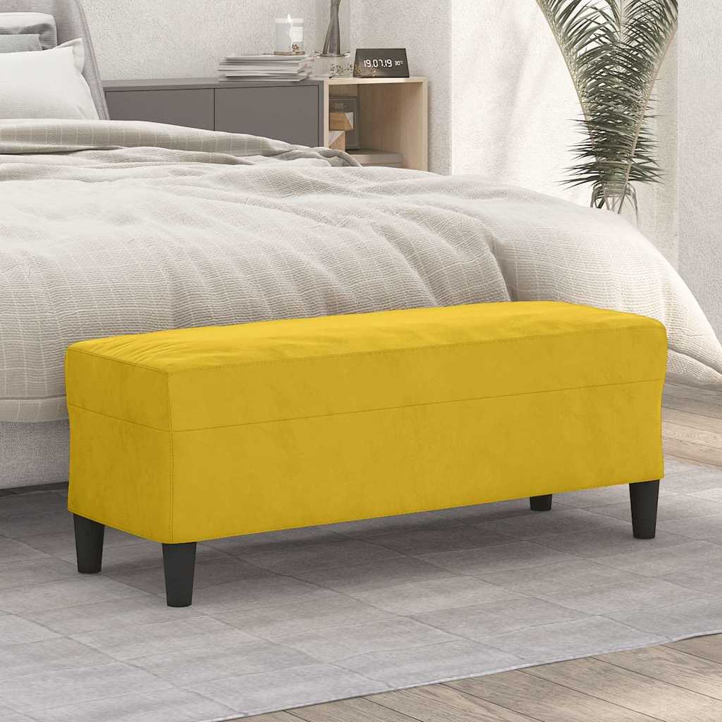 Sitzbank Gelb 100x35x41 cm Samt