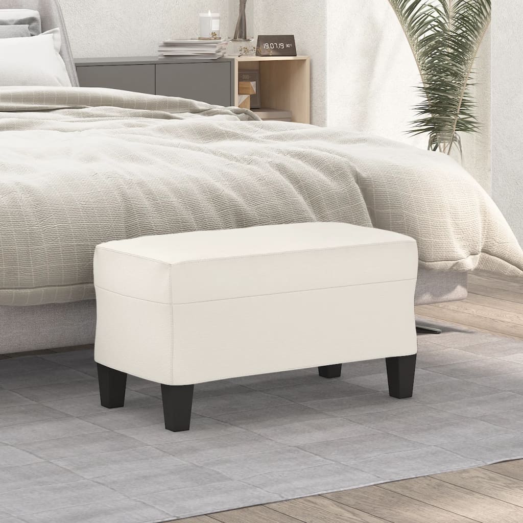 Sitzbank Creme 70x35x41 cm Kunstleder