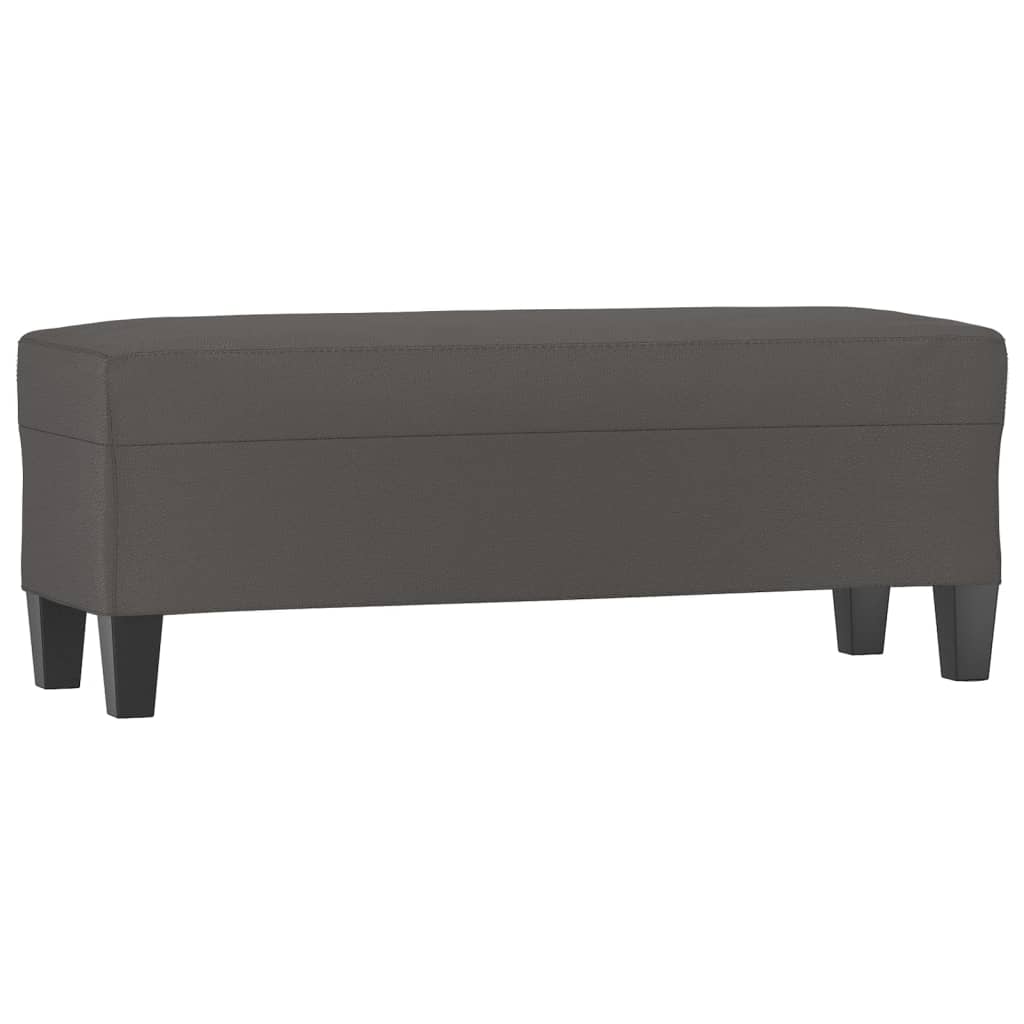 Sitzbank Grau 100x35x41 cm Kunstleder
