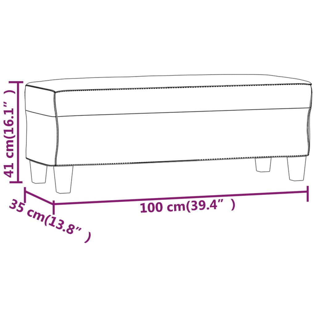Sitzbank Grau 100x35x41 cm Kunstleder