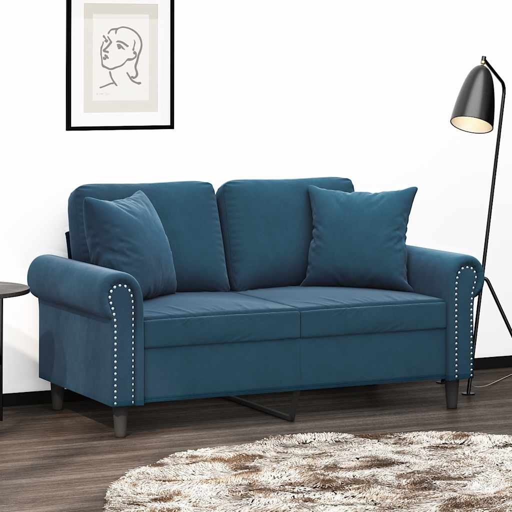 Zierkissen 2 Stk. Blau 40x40 cm Samt