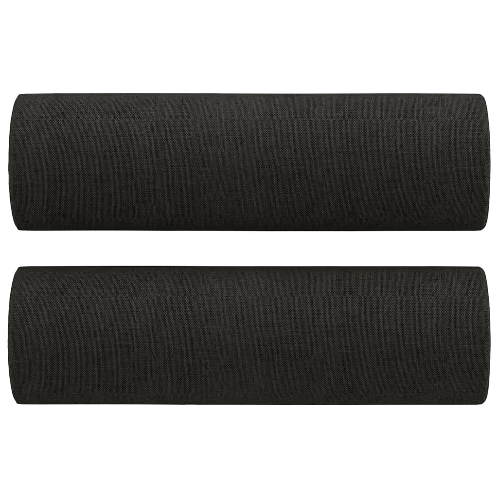 Zierkissen 2 Stk. Schwarz Ø15x50 cm Stoff