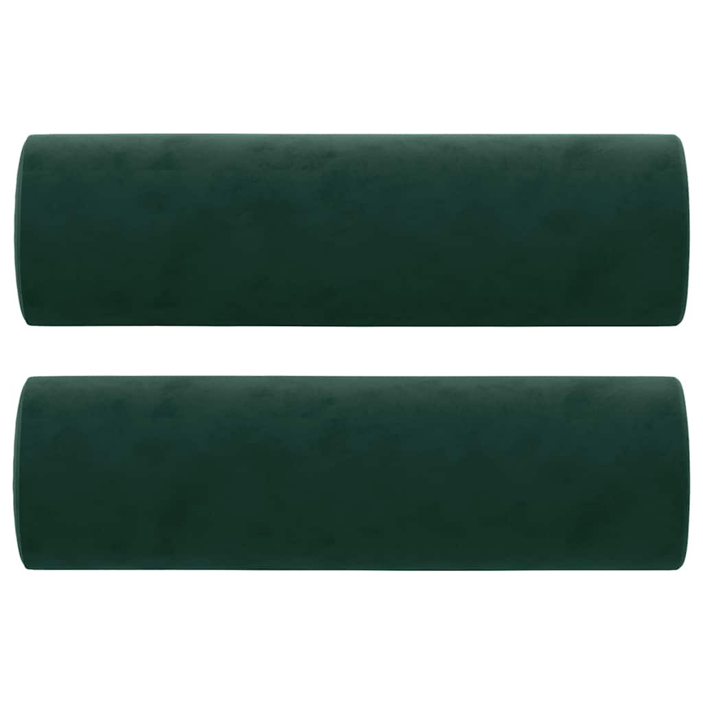 Zierkissen 2 Stk. Dunkelgrün Ø15x50 cm Samt