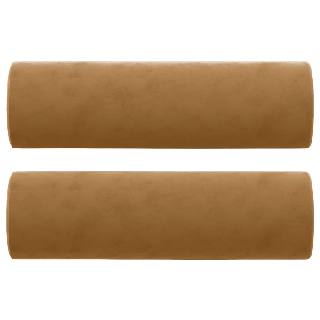 Zierkissen 2 Stk. Braun Ø15x50 cm Samt