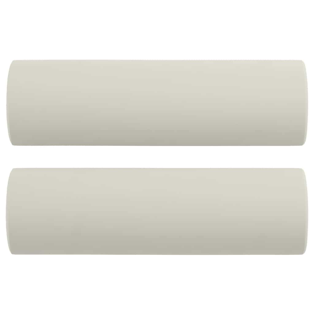 Zierkissen 2 Stk. Creme Ø15x50 cm Samt