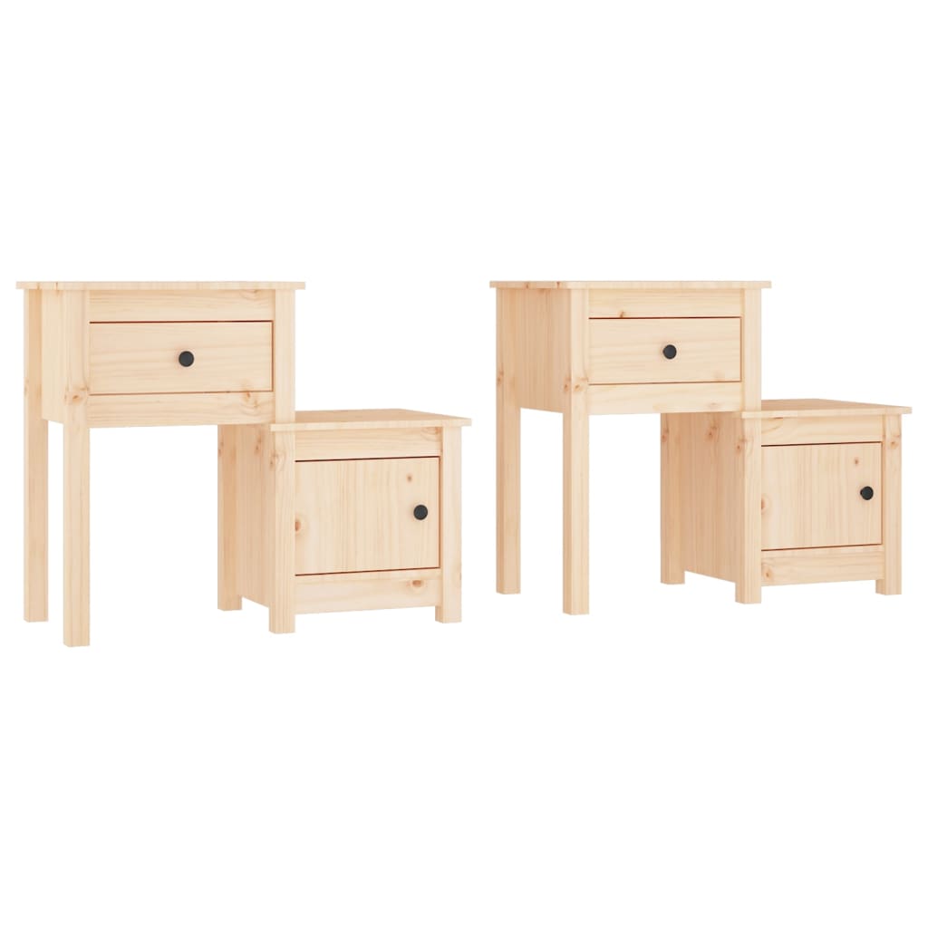 Nachttische 2 Stk. 79,5x38x65,5 cm Massivholz Kiefer
