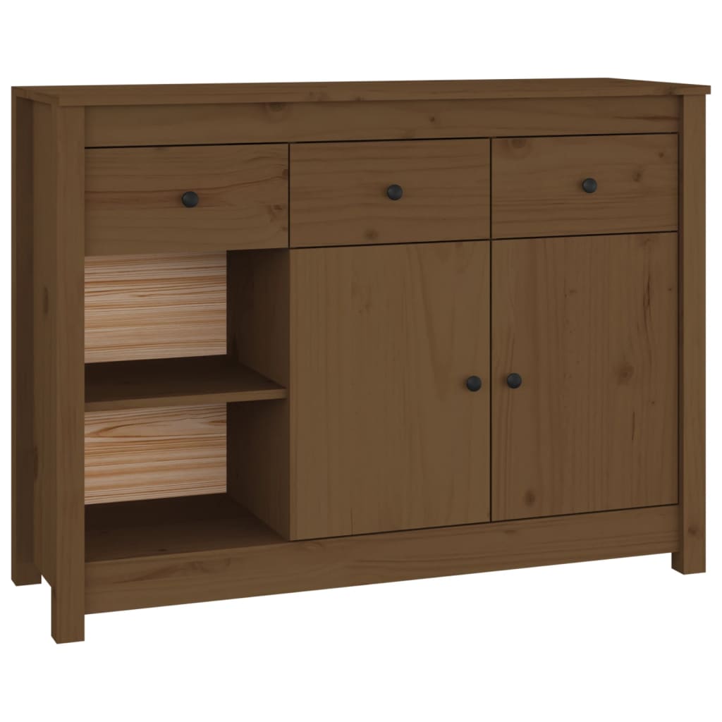 Sideboard Honigbraun 100x35x74 cm Massivholz Kiefer