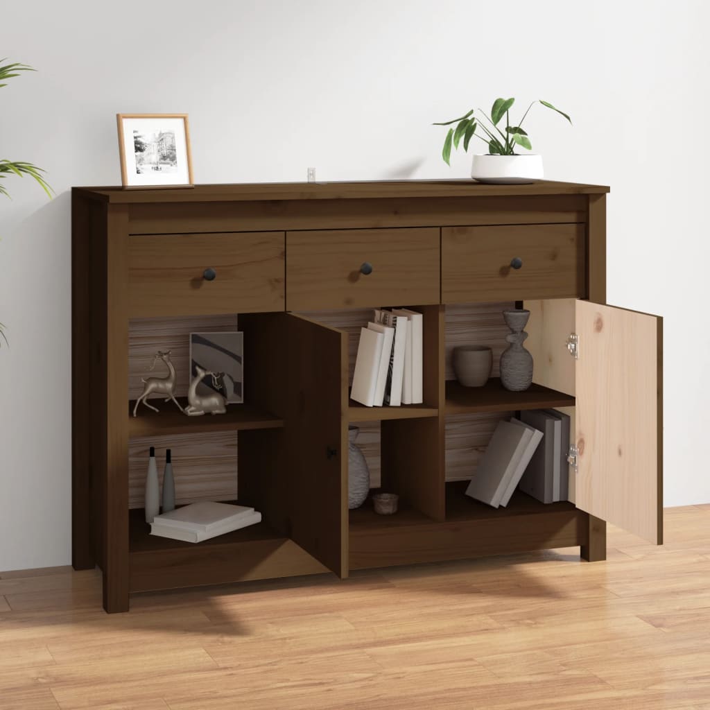 Sideboard Honigbraun 100x35x74 cm Massivholz Kiefer