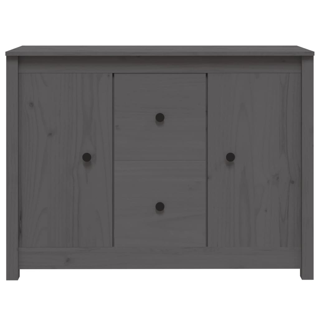 Sideboard Grau 100x35x74 cm Massivholz Kiefer