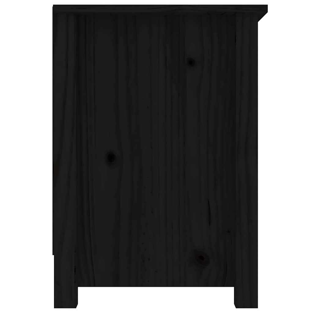 TV-Schrank Schwarz 103x36,5x52 cm Massivholz Kiefer