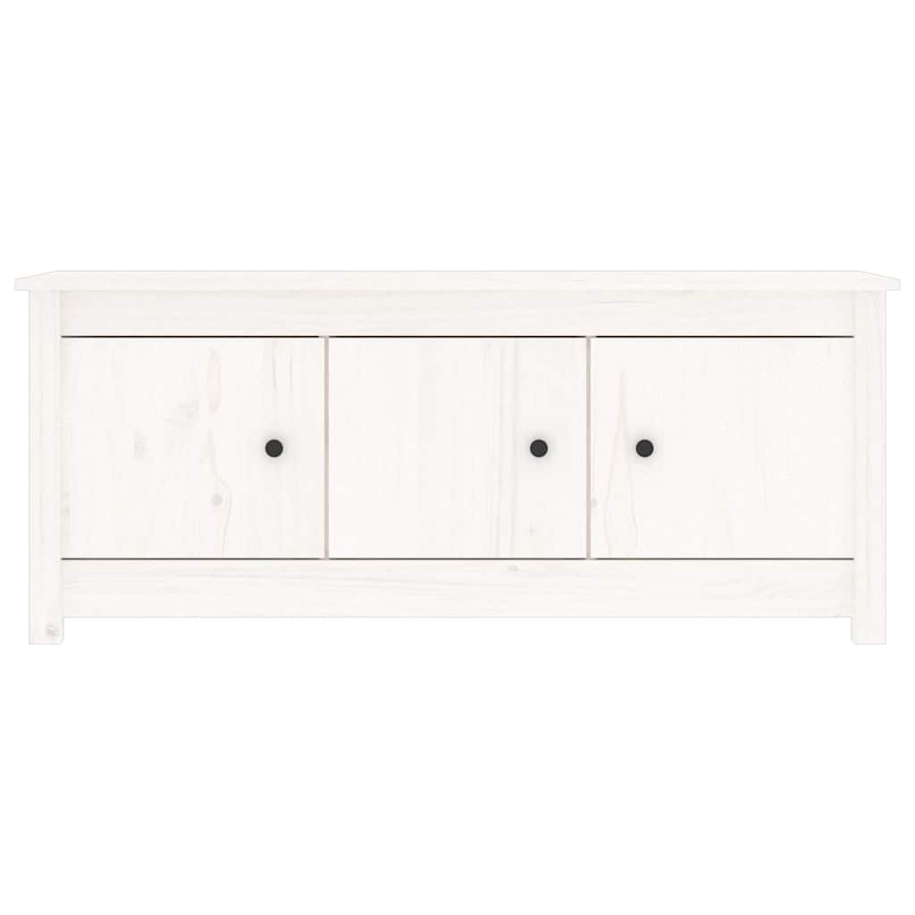 Schuhschrank Weiß 110x38x45,5 cm Massivholz Kiefer