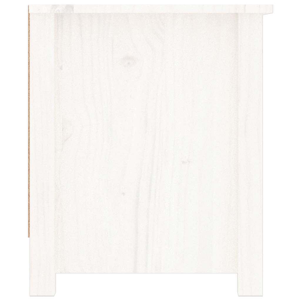 Schuhschrank Weiß 110x38x45,5 cm Massivholz Kiefer