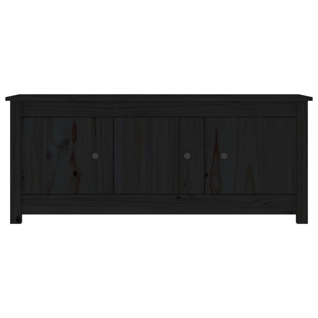 Schuhschrank Schwarz 110x38x45,5 cm Massivholz Kiefer