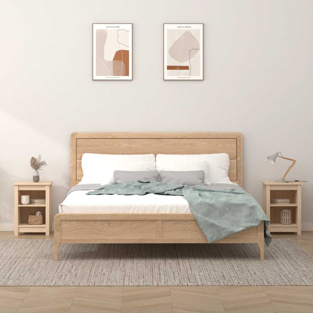 Nachttische 2 Stk. 40x35x55 cm Massivholz Kiefer