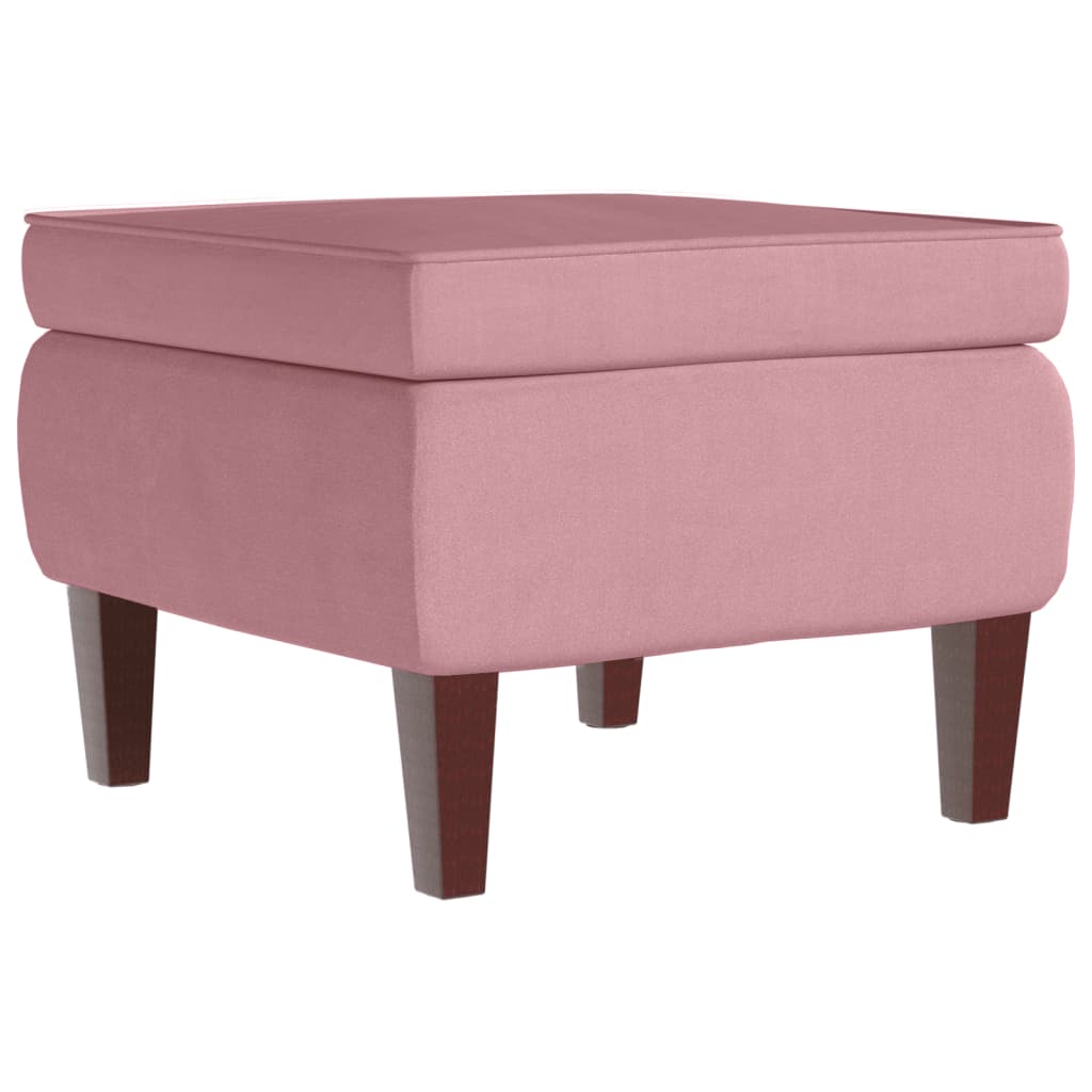 Schaukelstuhl Ohrensessel Rosa Samt und Massivholz