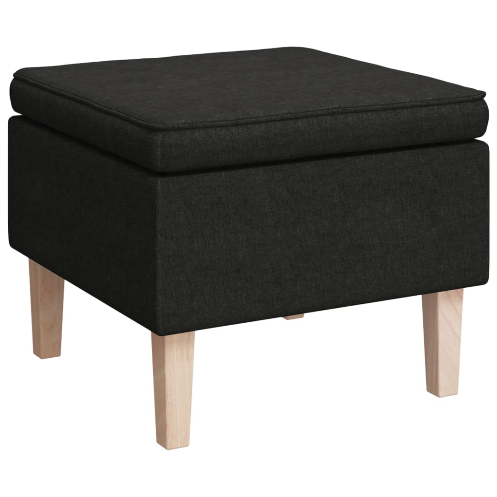 Schaukelsessel mit Hocker Schwarz Stoff