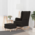 Schaukelsessel mit Hocker Schwarz Stoff