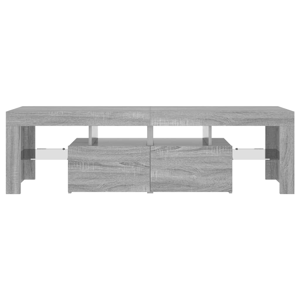 TV-Schrank mit LED-Leuchten Grau Sonoma 140x36,5x40 cm