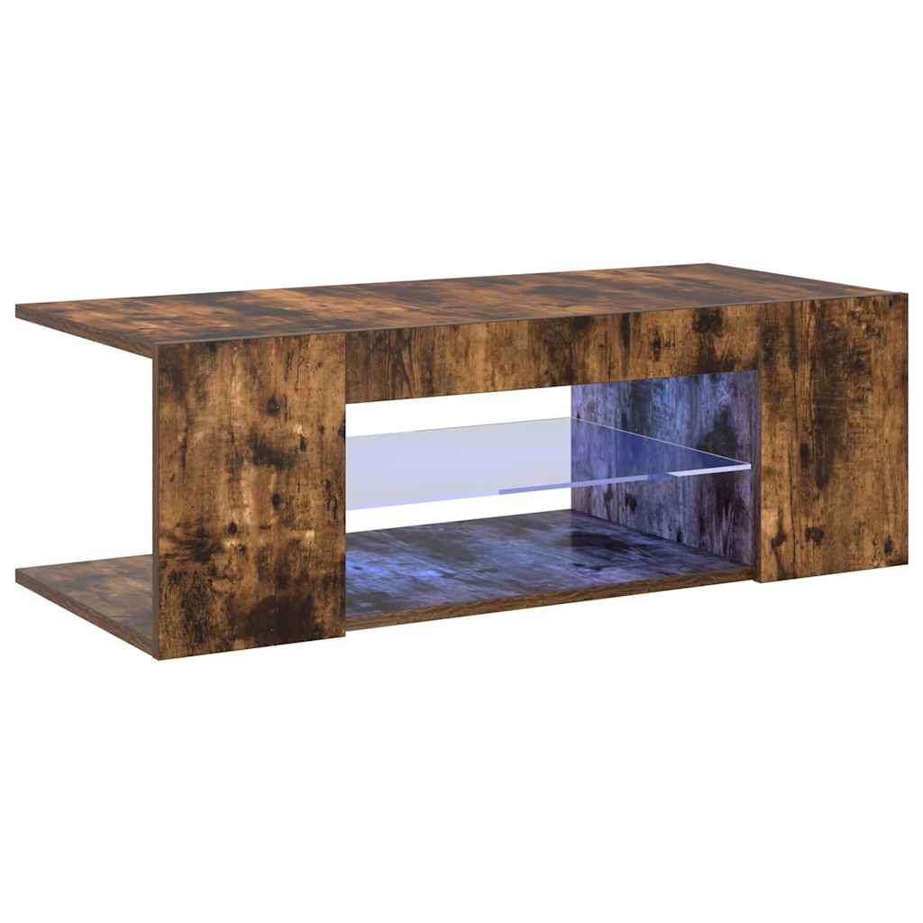 TV-Schrank mit LED-Leuchten Räuchereiche 90x39x30 cm