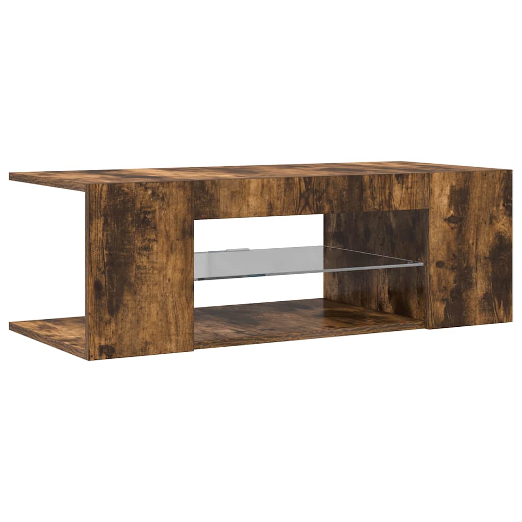 TV-Schrank mit LED-Leuchten Räuchereiche 90x39x30 cm