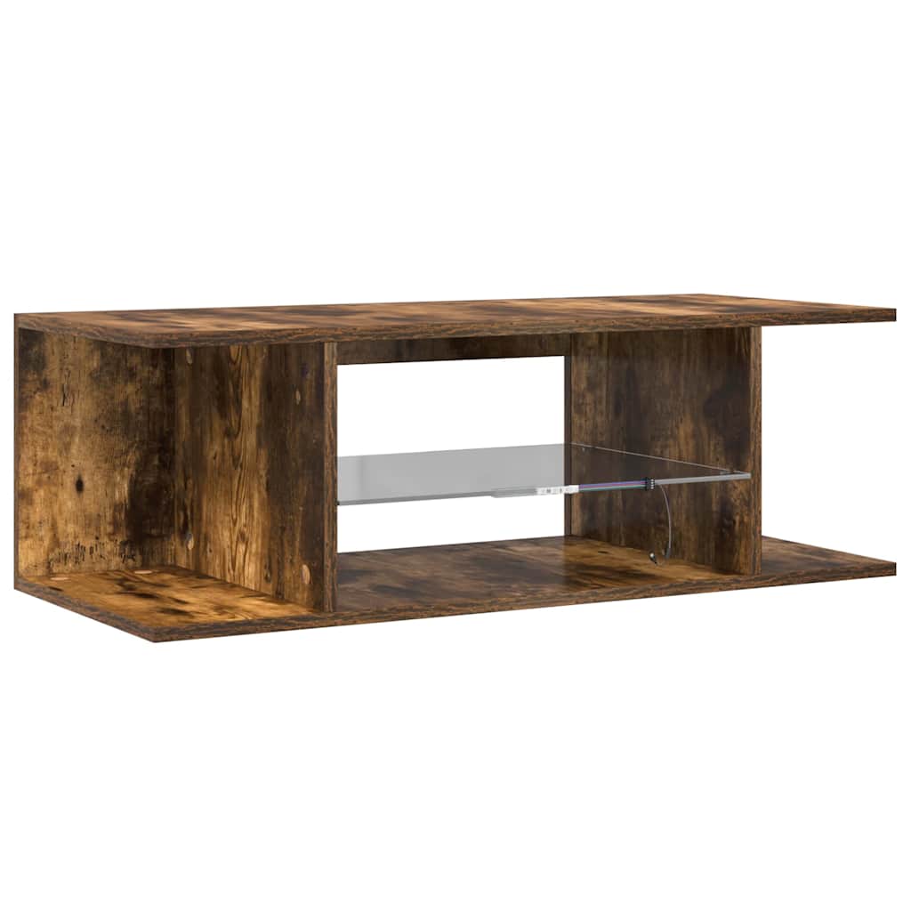 TV-Schrank mit LED-Leuchten Räuchereiche 90x39x30 cm
