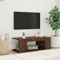 TV-Schrank mit LED-Leuchten Braun Eichen-Optik 90x39x30 cm