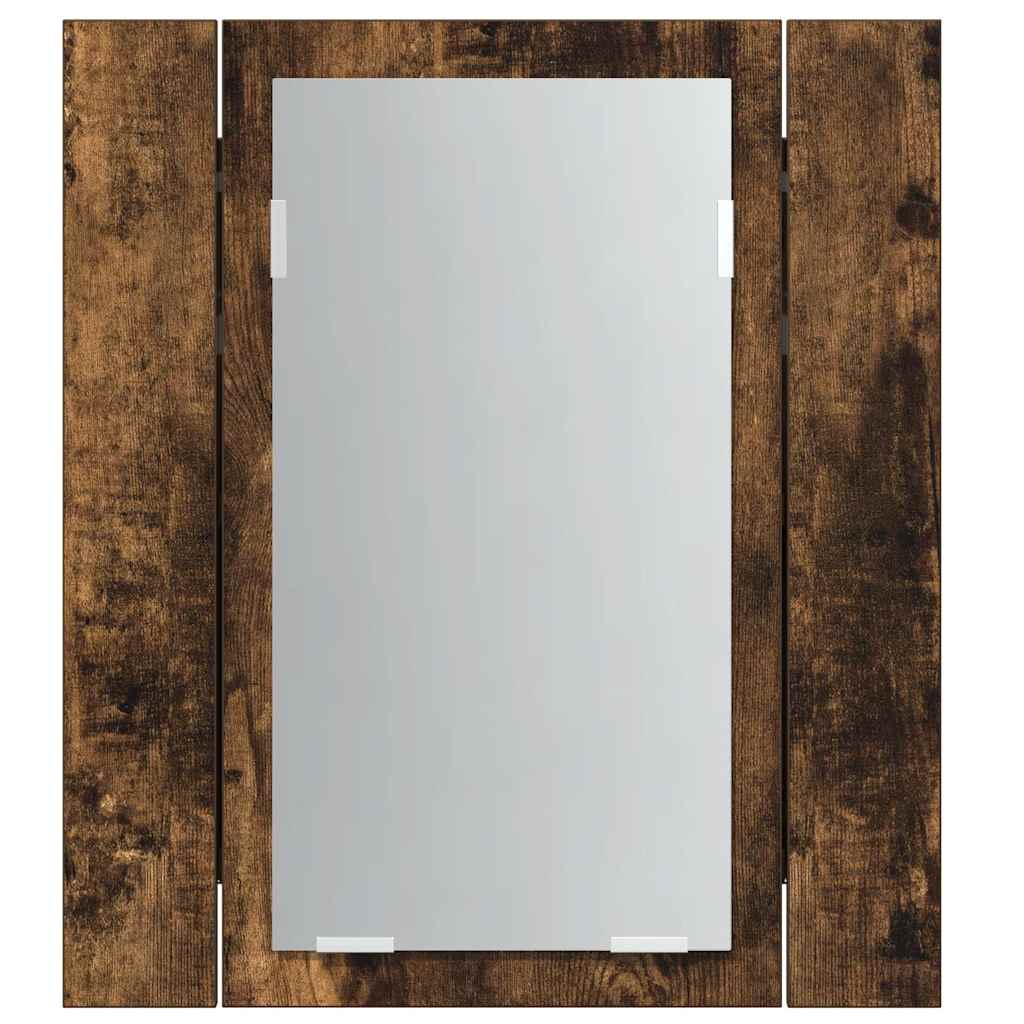 LED-Spiegelschrank Räuchereiche 40x12x45 cm Holzwerkstoff