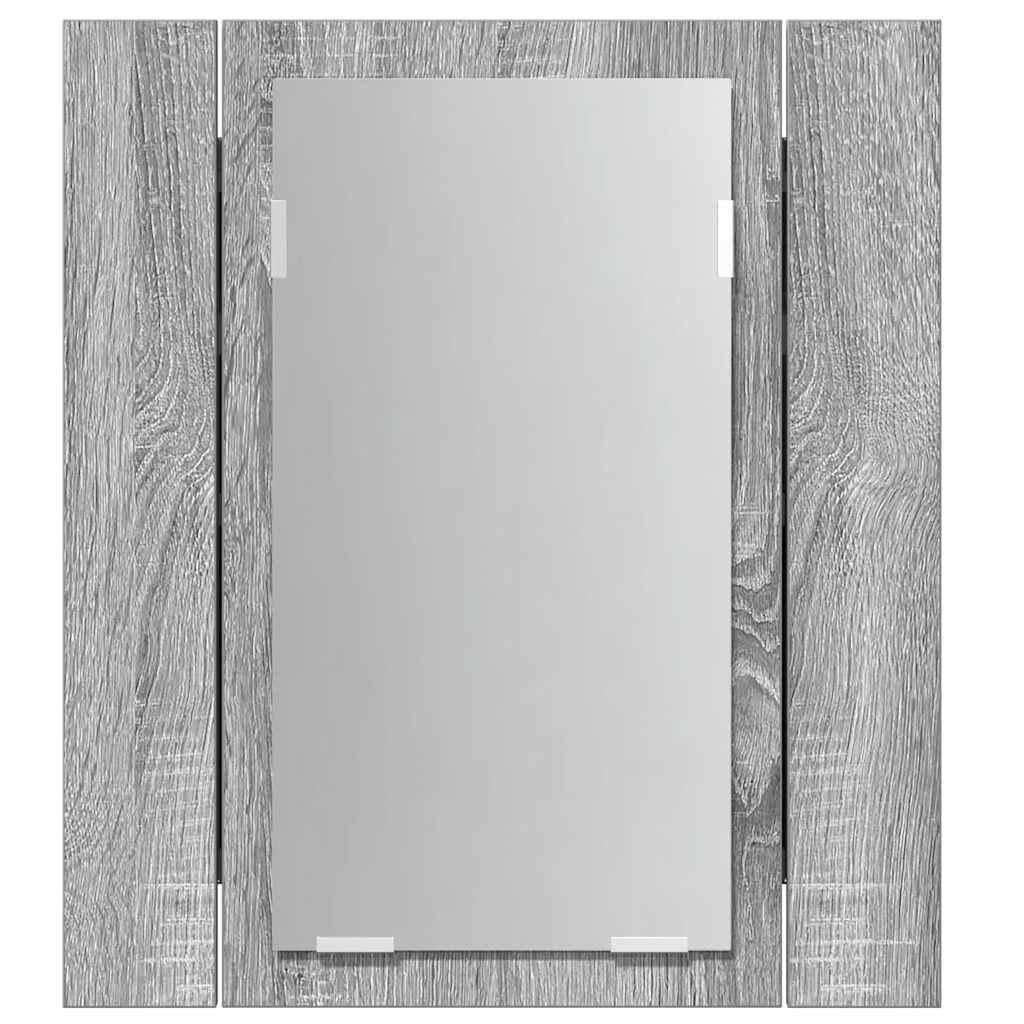LED-Spiegelschrank Grau Sonoma 40x12x45 cm Holzwerkstoff