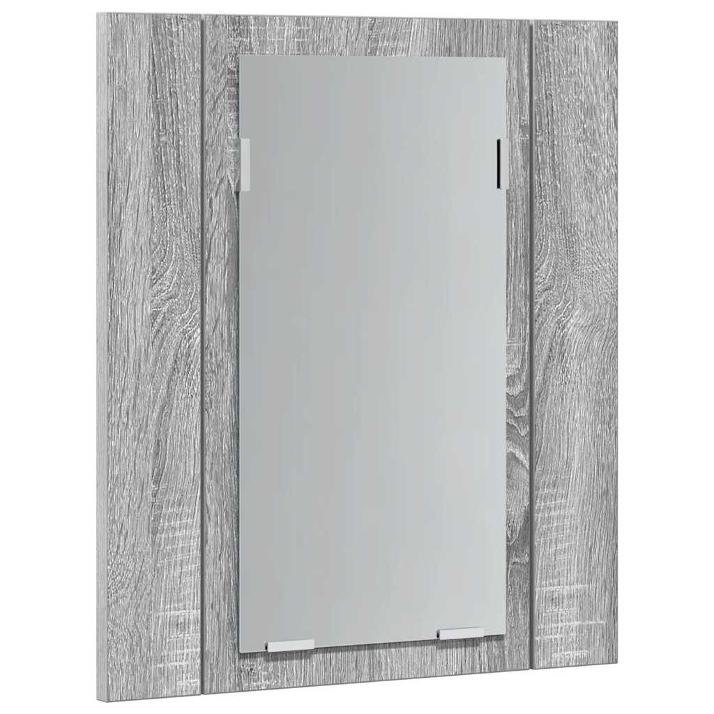 LED-Spiegelschrank Grau Sonoma 40x12x45 cm Holzwerkstoff