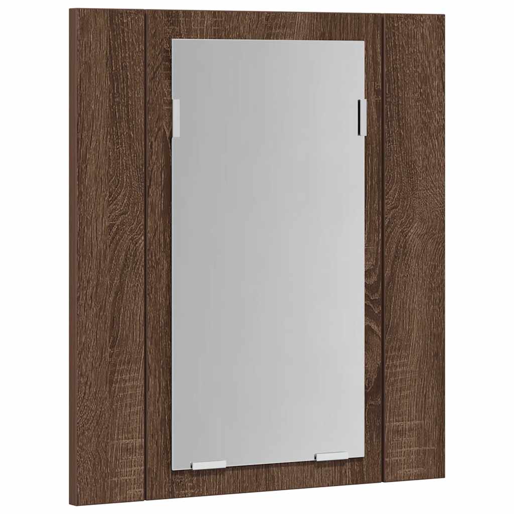 LED-Spiegelschrank Braun Eichen-Optik 40x12x45 cm Holzwerkstoff