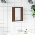 LED-Spiegelschrank Braun Eichen-Optik 40x12x45 cm Holzwerkstoff