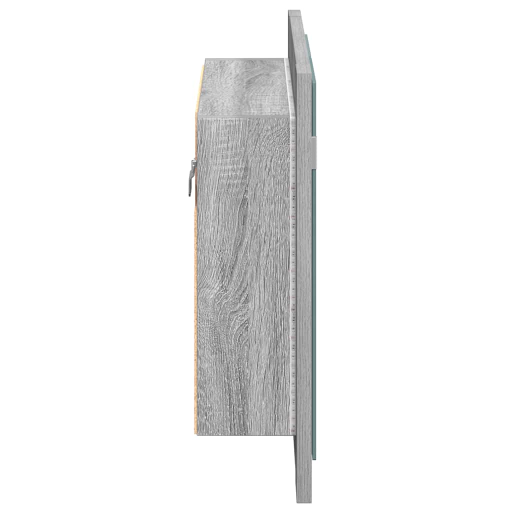 LED-Spiegelschrank Grau Sonoma 60x12x45 cm Holzwerkstoff