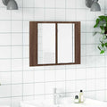 LED-Spiegelschrank Braun Eichen-Optik 60x12x45 cm Holzwerkstoff