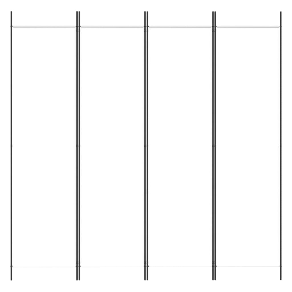 4-tlg. Paravent Weiß 200x200 cm Stoff