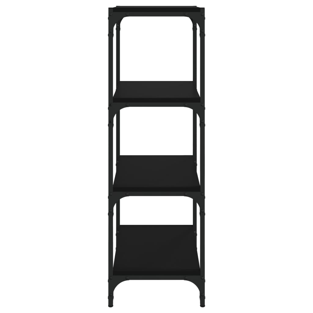 Bücherregal Schwarz 40x33x100 cm Holzwerkstoff und Stahl