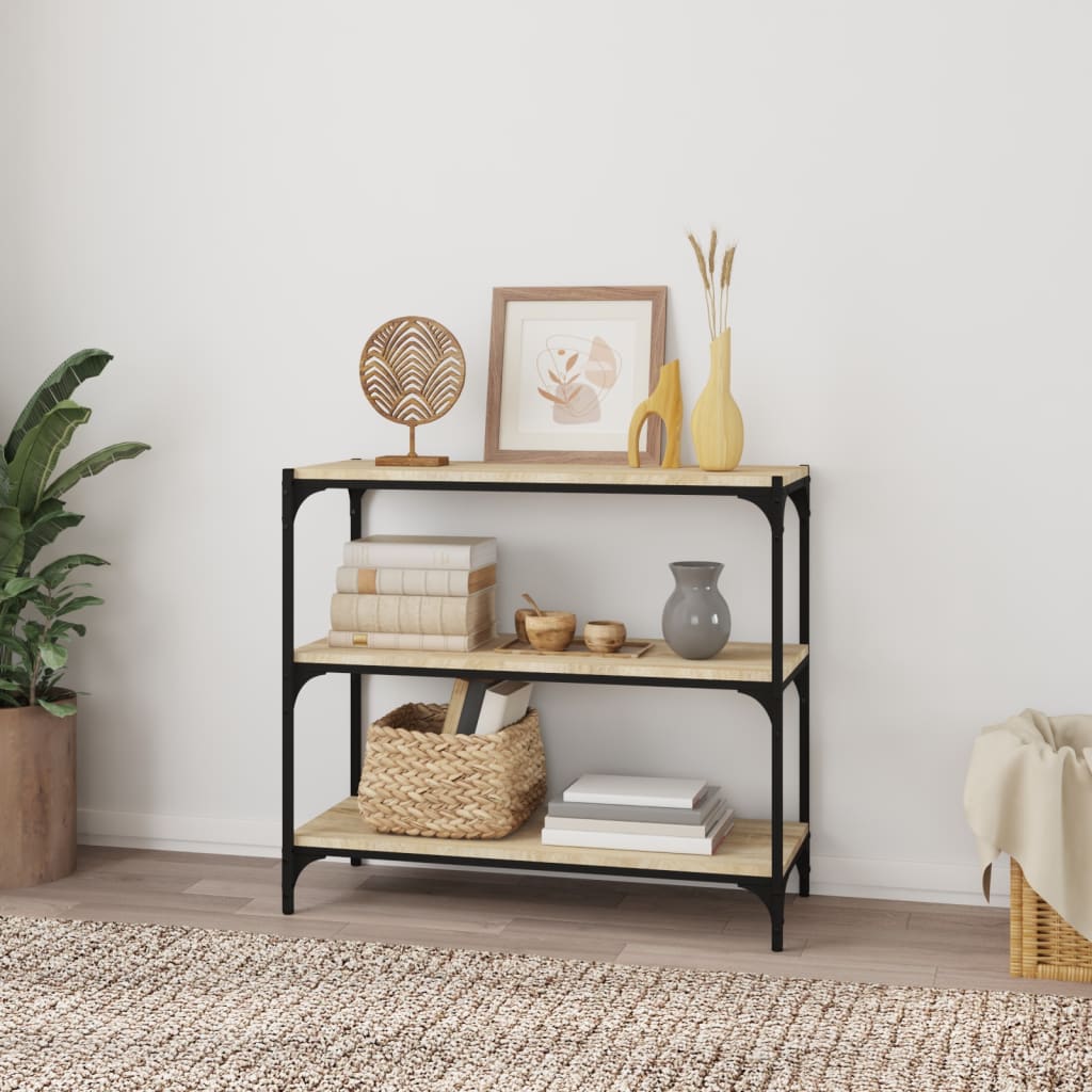 Bücherregal Sonoma-Eiche 80x33x70,5 cm Holzwerkstoff und Stahl