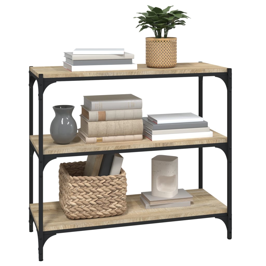 Bücherregal Sonoma-Eiche 80x33x70,5 cm Holzwerkstoff und Stahl
