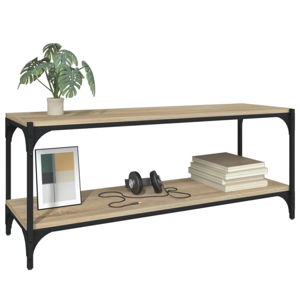 TV-Schrank Sonoma-Eiche 100x33x41 cm Holzwerkstoff und Stahl