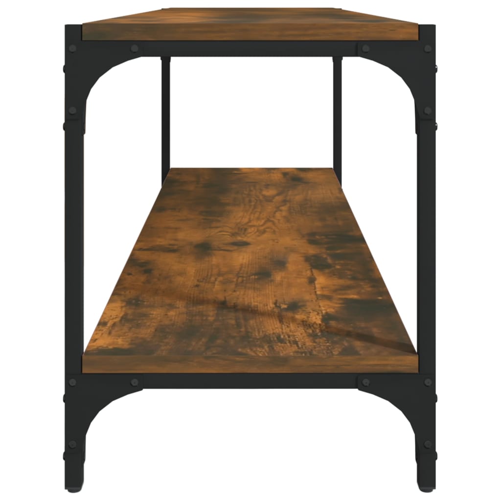 TV-Schrank Räuchereiche 100x33x41 cm Holzwerkstoff und Stahl
