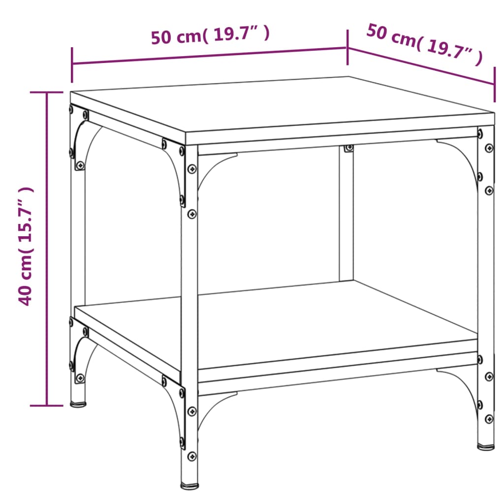 Couchtisch Sonoma-Eiche 50x50x40 cm Holzwerkstoff
