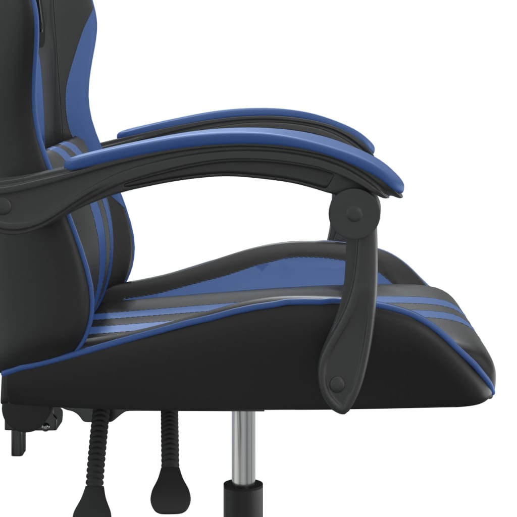 Gaming-Stuhl Drehbar Schwarz und Blau Kunstleder
