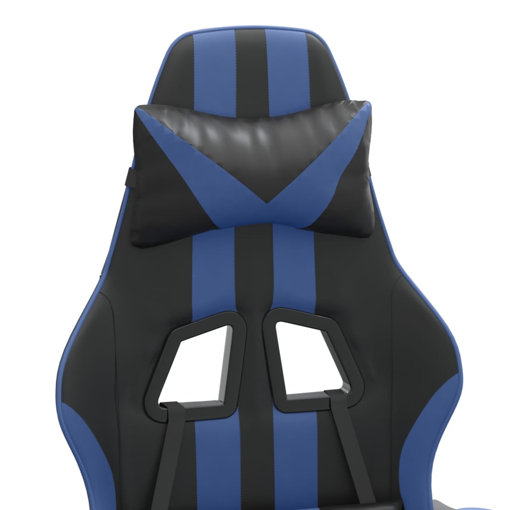 Gaming-Stuhl Drehbar Schwarz und Blau Kunstleder