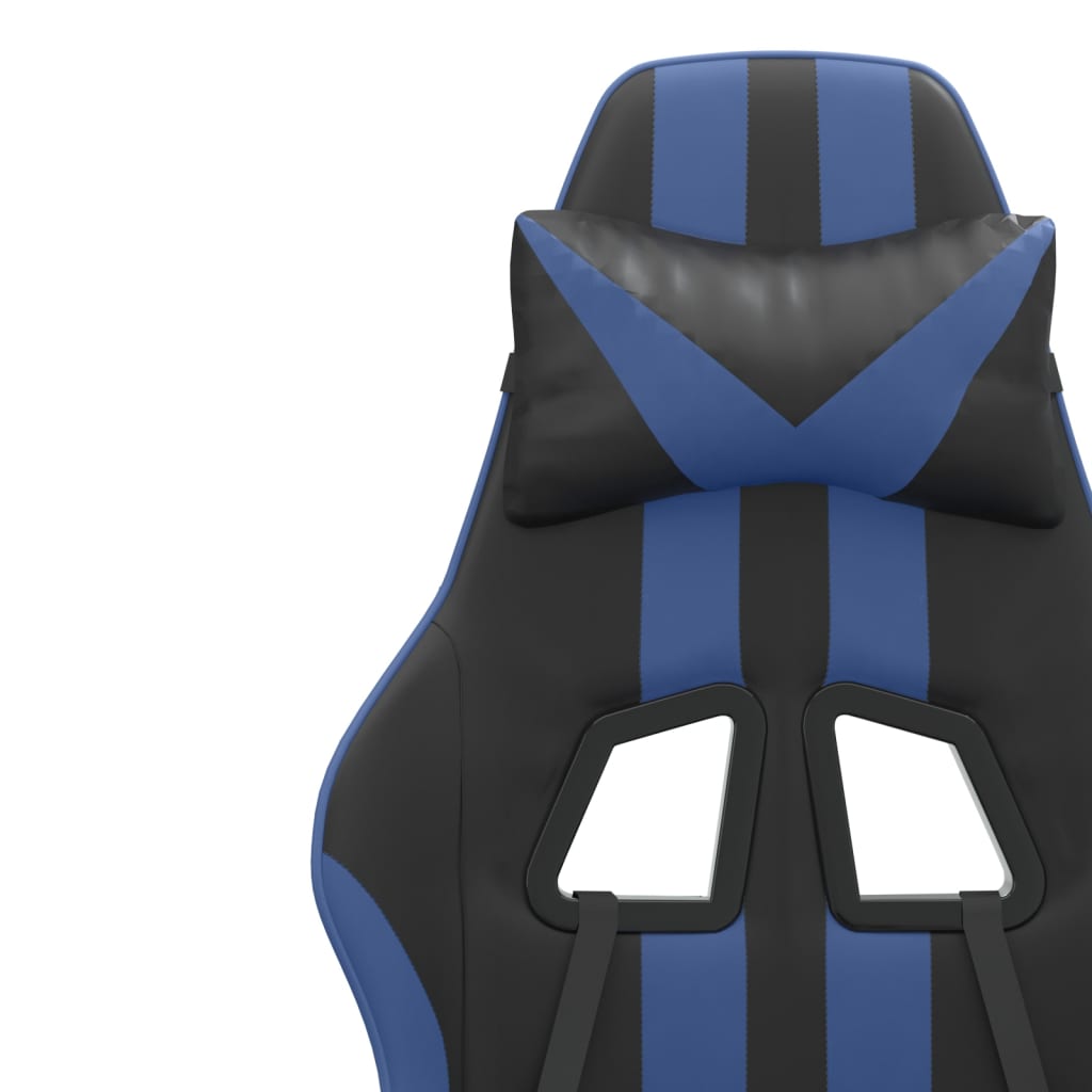 Gaming-Stuhl Drehbar Schwarz und Blau Kunstleder