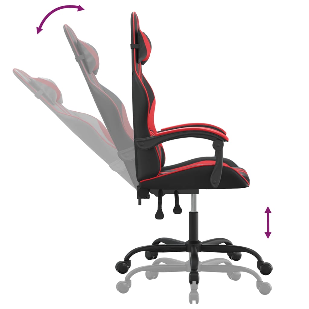 Gaming-Stuhl Drehbar Schwarz und Rot Kunstleder
