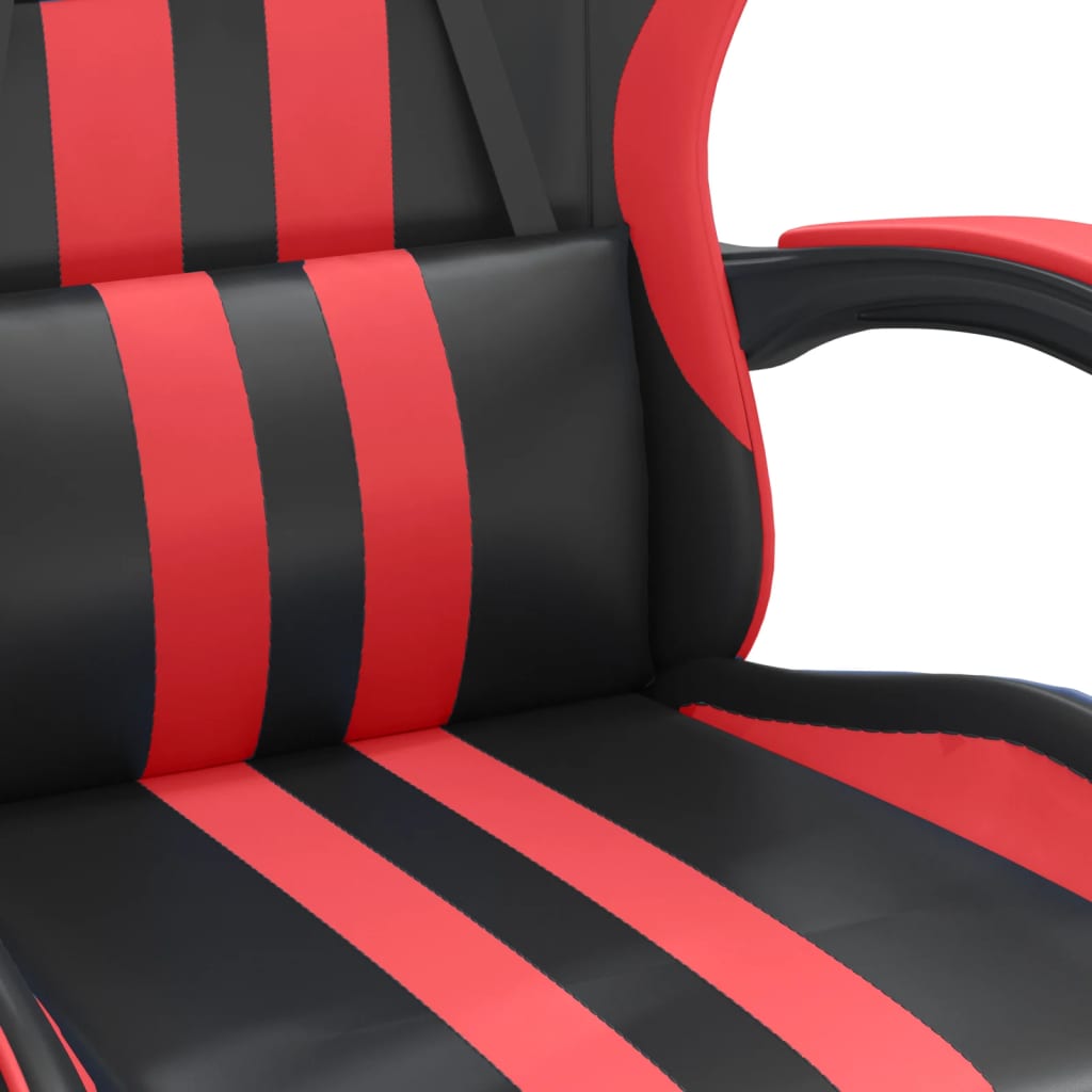 Gaming-Stuhl mit Fußstütze Drehbar Schwarz & Rot Kunstleder